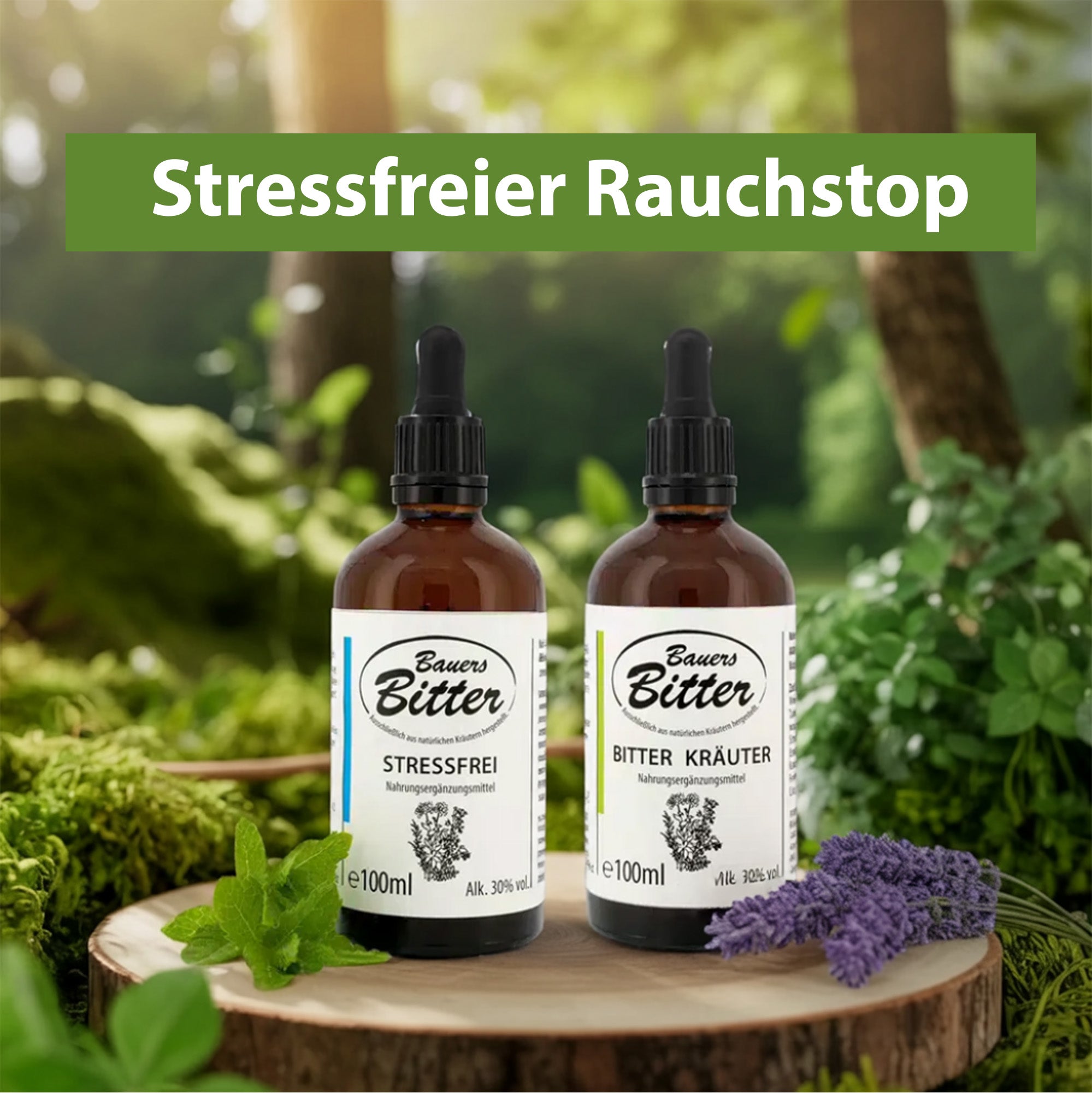 Bauers Bitter Kräuter & Stressfrei RAUCHFREI Set | 5 WOCHEN Kur